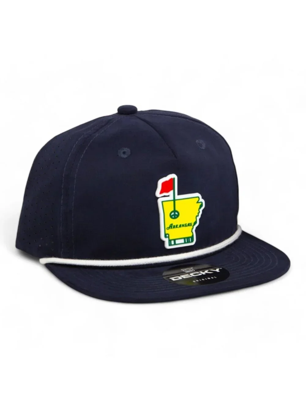 Arkansas Masters Golf 3D Perforated Rope Hat- Navy/ White